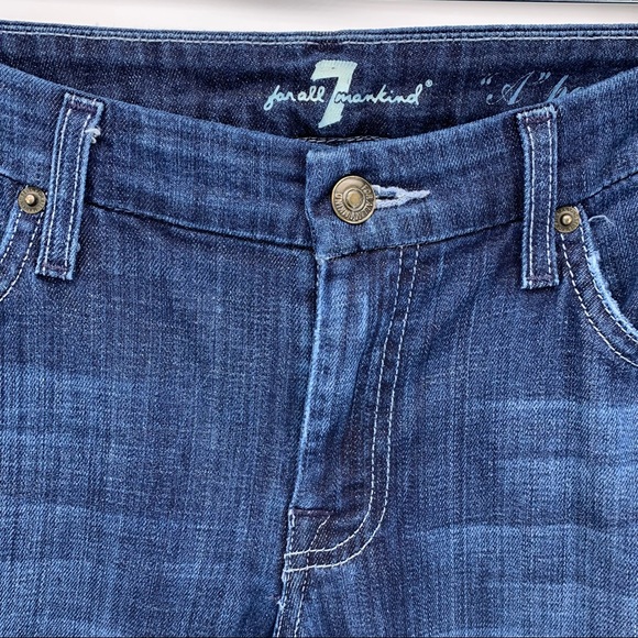 7FAM A-Pocket Bedazzled Flare Jeans Size 31 - Picture 4 of 11